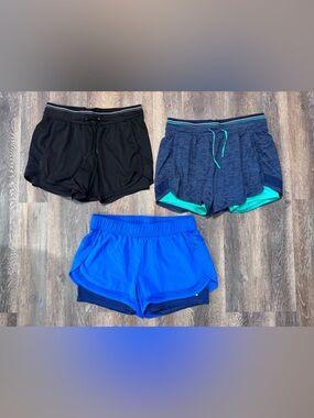 BUNDLE Women's Avia Athletic Shorts with Bike Liner/ Spandex (3 Pack)